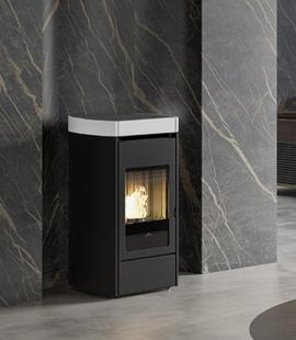 Edilkamin Lena - Zwart staal en keramiek wit