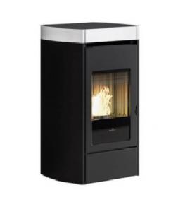 Edilkamin Lena Plus - Zwart staal en keramiek wit